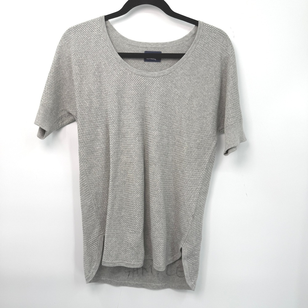Lands End Scoop Neck Pullover Women XS Gray Minimalist Capsule Cotton Normcore